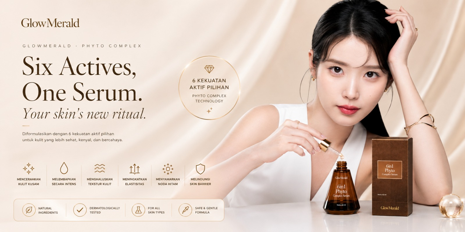 GlowMerald 6in1 Phyto Complex Serum — Six Actives, One Serum